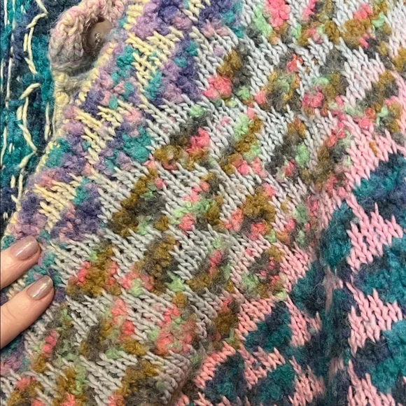 Anthropologie Stained Glass Multicolor Patterned Women's Sweater S Rare HTF - Picture 5 of 8